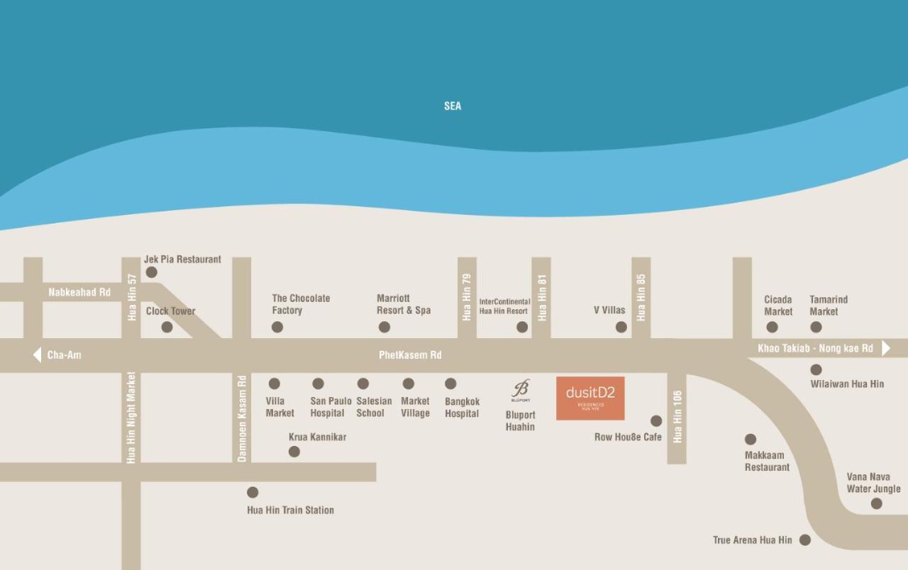 Huahin Dusitd2 Residences, Apartments Near Beach Bagian luar foto